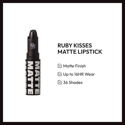 RK By Kiss Matte Lipstick 14 Blackism 3.5g