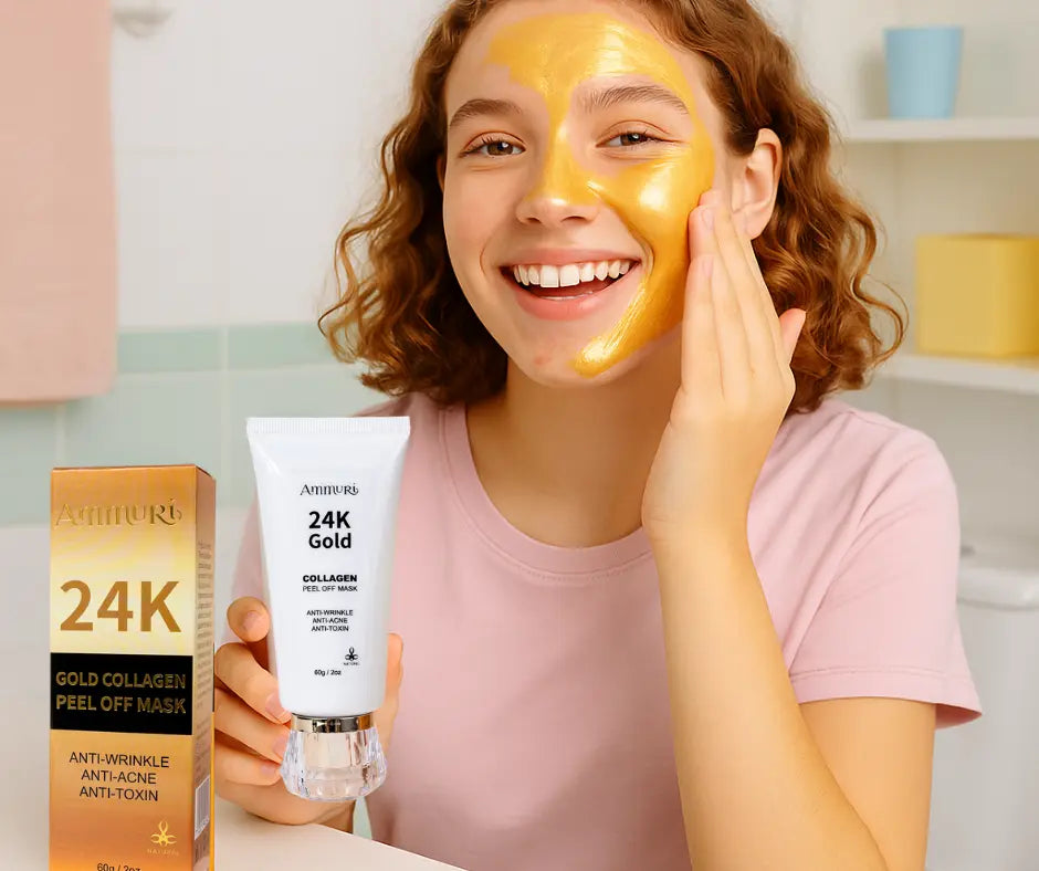24K Gold Peel-Off Face Mask for Deep Cleansing & Pore Minimising (60ml) | Ammuri-0
