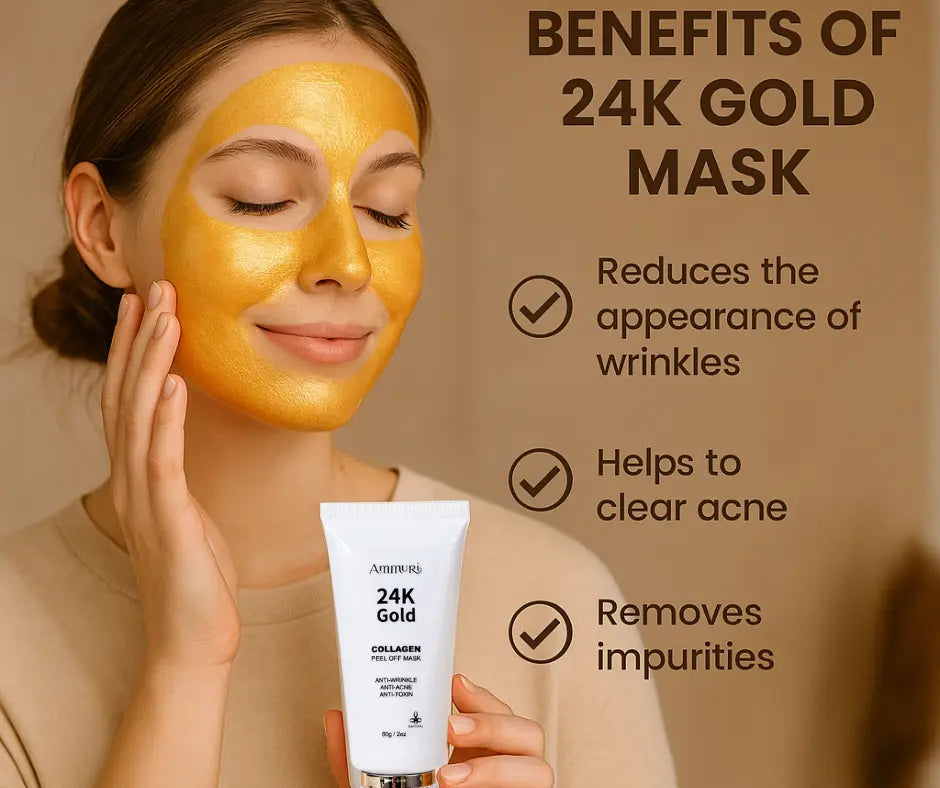 24K Gold Peel-Off Face Mask for Deep Cleansing & Pore Minimising (60ml) | Ammuri-4