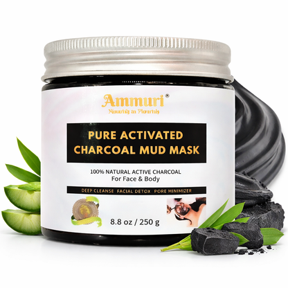 Activated Charcoal Mud Mask for Deep Cleansing Face & Body | Ammuri-1