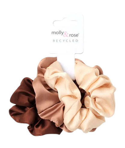 Molly And Rose Small Three Tonal Brown Scrunchies 9427