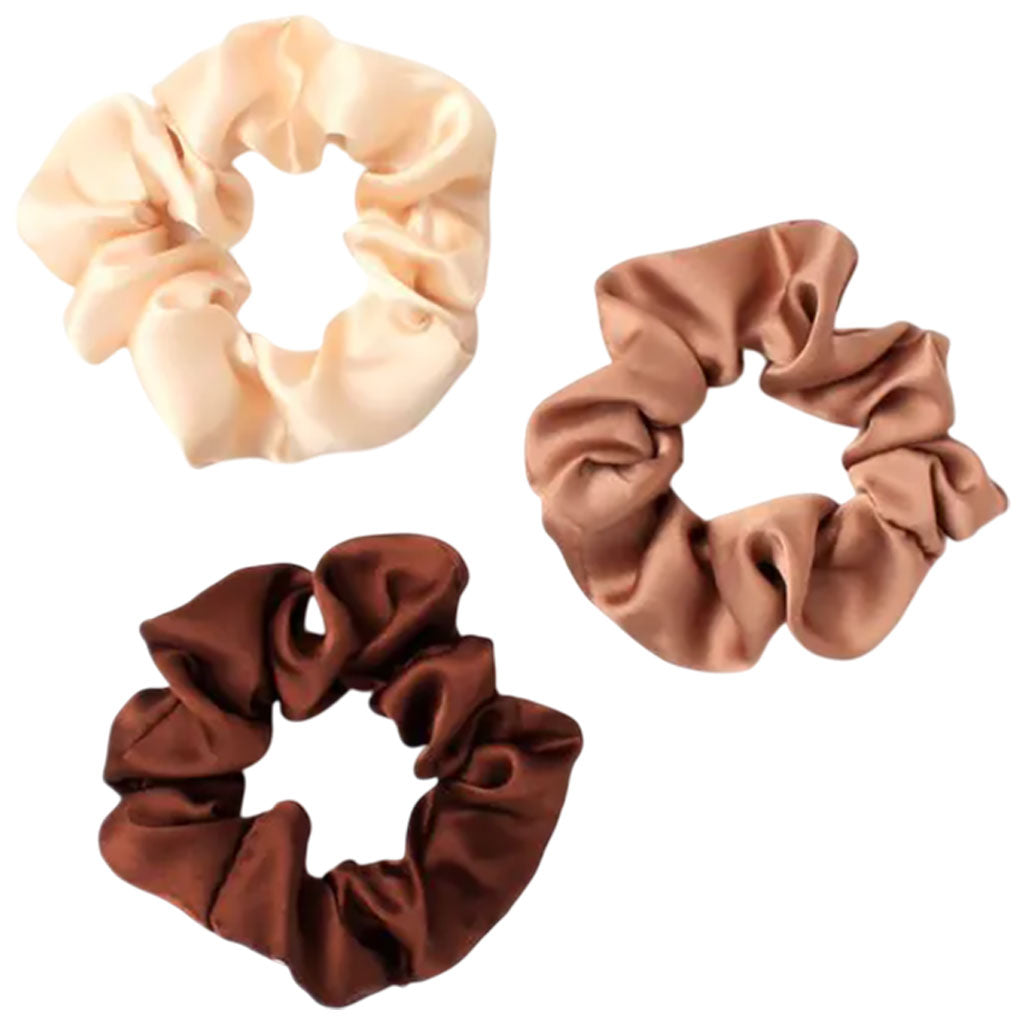 Molly And Rose Small Three Tonal Brown Scrunchies 9427