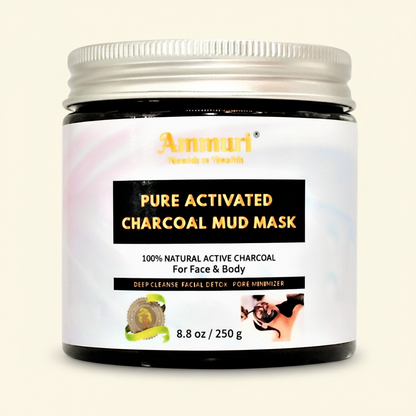 Activated Charcoal Mud Mask for Deep Cleansing Face & Body | Ammuri-0
